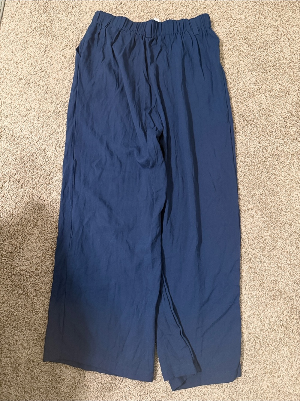 HALARA High Waisted Navy Wide-Leg Linen Flow Pants - Picture 6 of 6